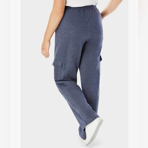 NWOT Woman Within Better Fleece Cargo Sweatpant Pant Charcoal Jogger Size M - Picture 3 of 10